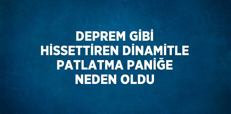 DEPREM GİBİ HİSSETTİREN DİNAMİTLE PATLATMA PANİĞE NEDEN OLDU