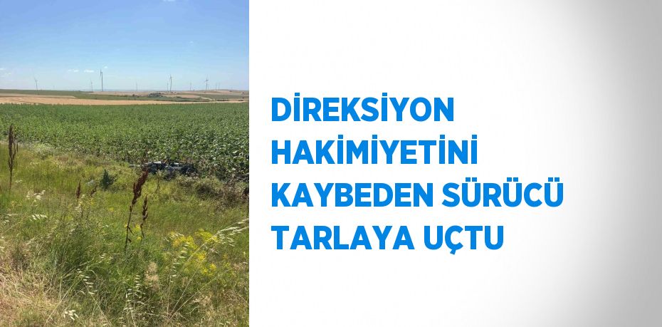 DİREKSİYON HAKİMİYETİNİ KAYBEDEN SÜRÜCÜ TARLAYA UÇTU