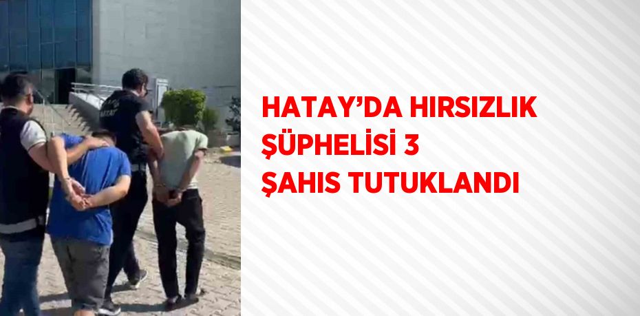 HATAY’DA HIRSIZLIK ŞÜPHELİSİ 3 ŞAHIS TUTUKLANDI