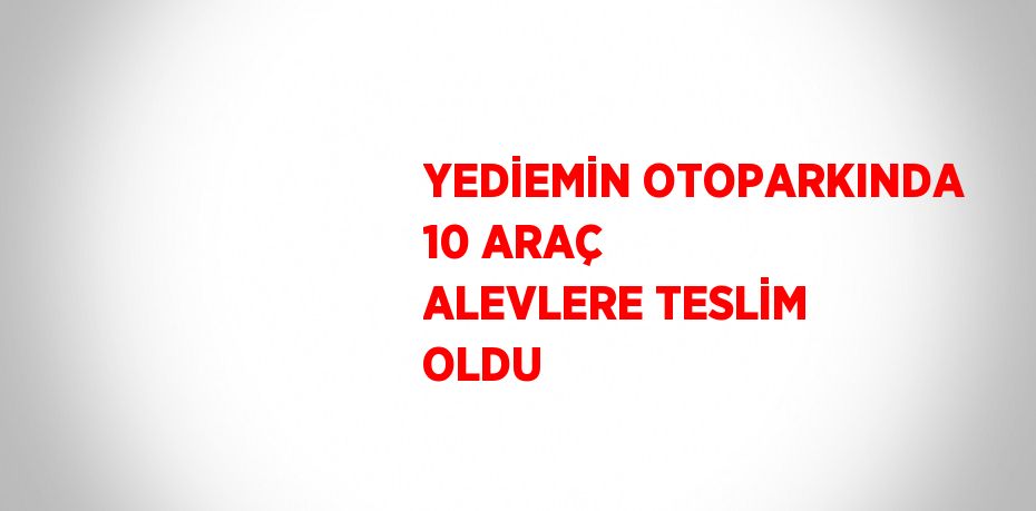 YEDİEMİN OTOPARKINDA 10 ARAÇ ALEVLERE TESLİM OLDU