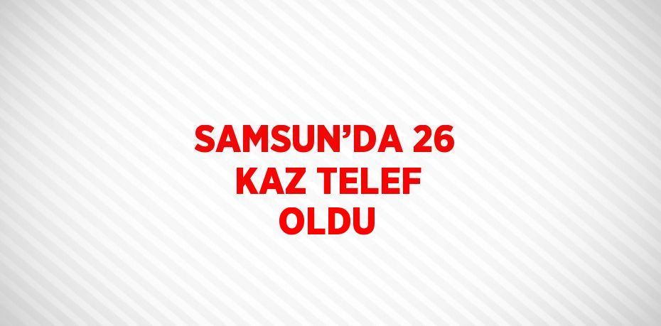 SAMSUN’DA 26 KAZ TELEF OLDU