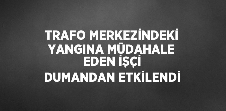 TRAFO MERKEZİNDEKİ YANGINA MÜDAHALE EDEN İŞÇİ DUMANDAN ETKİLENDİ