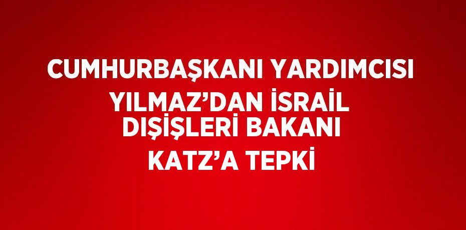 CUMHURBAŞKANI YARDIMCISI YILMAZ’DAN İSRAİL DIŞİŞLERİ BAKANI KATZ’A TEPKİ