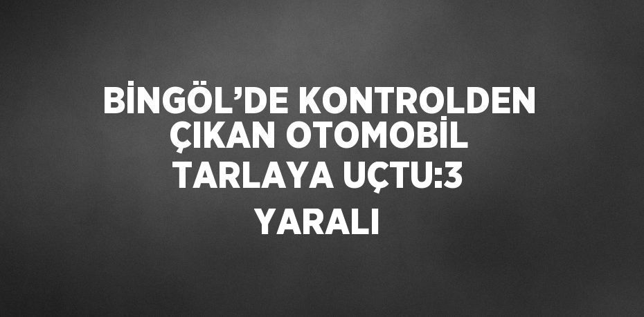 BİNGÖL’DE KONTROLDEN ÇIKAN OTOMOBİL TARLAYA UÇTU:3 YARALI