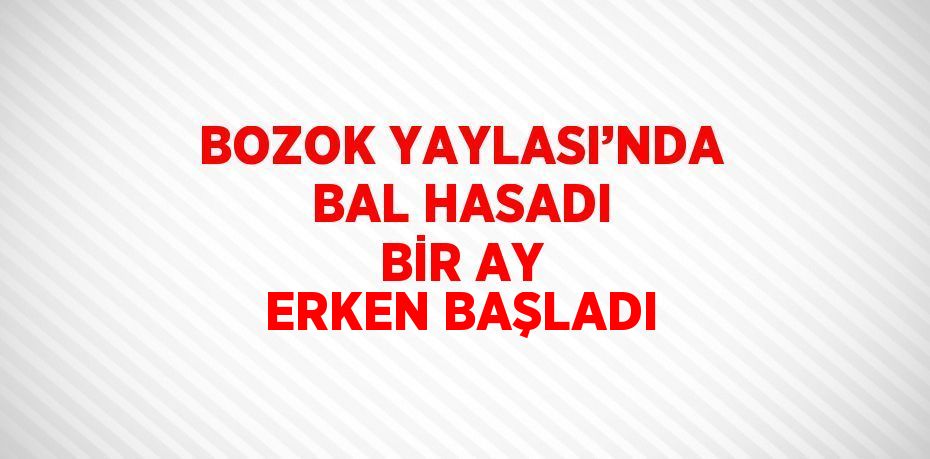 BOZOK YAYLASI’NDA BAL HASADI BİR AY ERKEN BAŞLADI