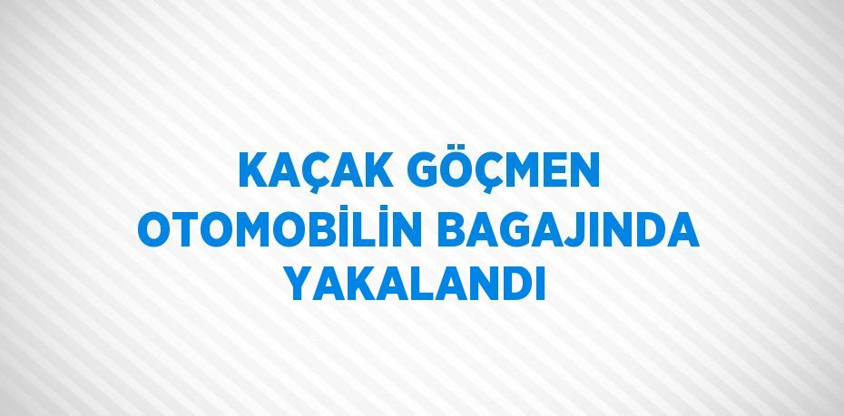 KAÇAK GÖÇMEN OTOMOBİLİN BAGAJINDA YAKALANDI