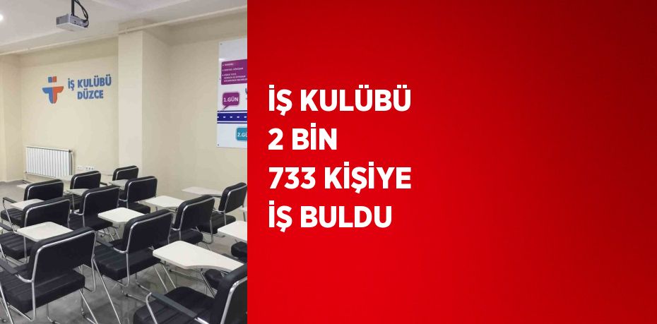 İŞ KULÜBÜ 2 BİN 733 KİŞİYE İŞ BULDU