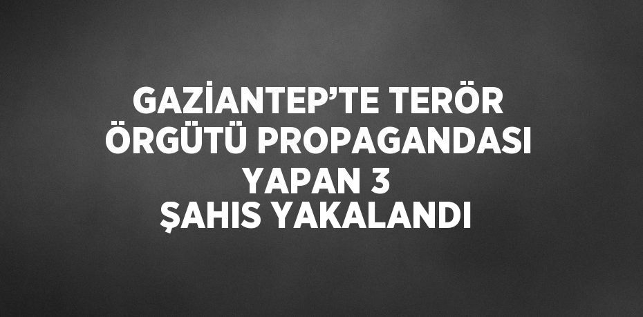 GAZİANTEP’TE TERÖR ÖRGÜTÜ PROPAGANDASI YAPAN 3 ŞAHIS YAKALANDI