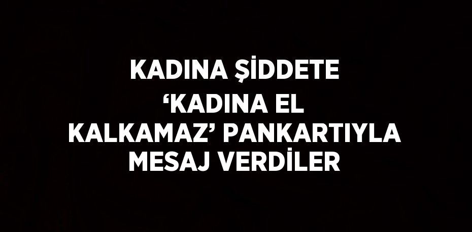 KADINA ŞİDDETE ‘KADINA EL KALKAMAZ’ PANKARTIYLA MESAJ VERDİLER