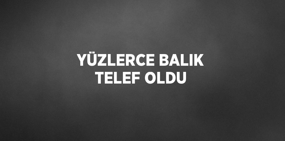 YÜZLERCE BALIK TELEF OLDU