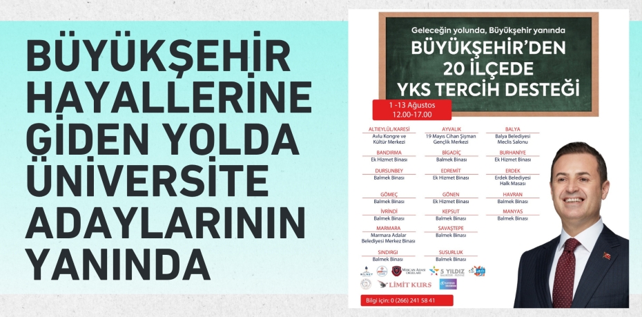 BÜYÜKŞEHİR HAYALLERİNE GİDEN YOLDA ÜNİVERSİTE ADAYLARININ YANINDA