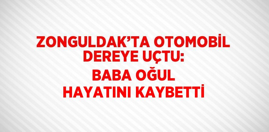 ZONGULDAK’TA OTOMOBİL DEREYE UÇTU: BABA OĞUL HAYATINI KAYBETTİ