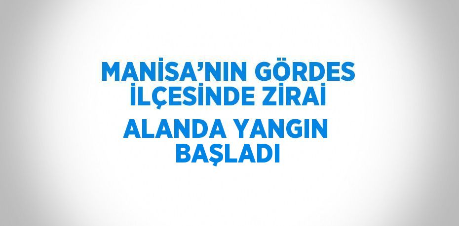 MANİSA’NIN GÖRDES İLÇESİNDE ZİRAİ ALANDA YANGIN BAŞLADI