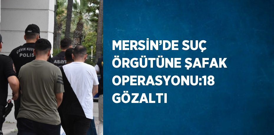 MERSİN’DE SUÇ ÖRGÜTÜNE ŞAFAK OPERASYONU:18 GÖZALTI