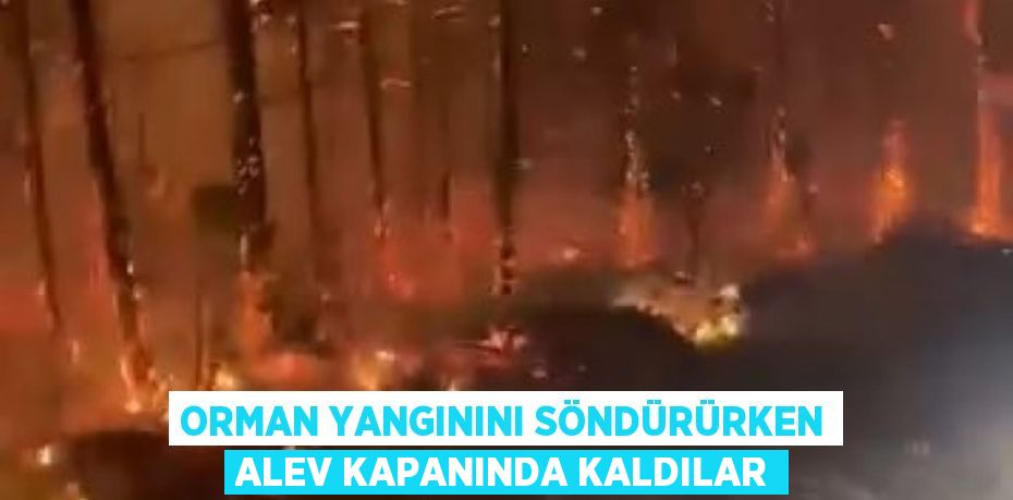 Orman yangınını söndürürken alev kapanında kaldılar