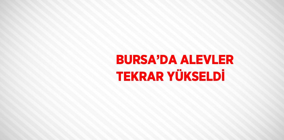 BURSA’DA ALEVLER TEKRAR YÜKSELDİ