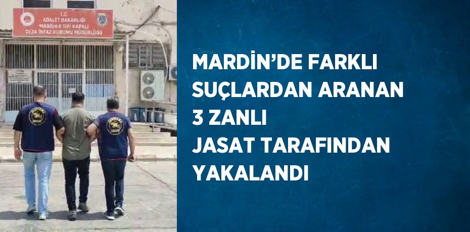 MARDİN’DE FARKLI SUÇLARDAN ARANAN 3 ZANLI JASAT TARAFINDAN YAKALANDI