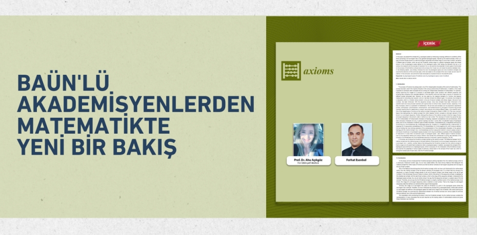 BAÜN'LÜ AKADEMİSYENLERDEN MATEMATİKTE YENİ BİR BAKIŞ