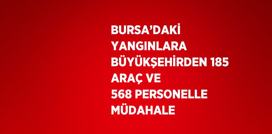 BURSA’DAKİ YANGINLARA BÜYÜKŞEHİRDEN 185 ARAÇ VE 568 PERSONELLE MÜDAHALE