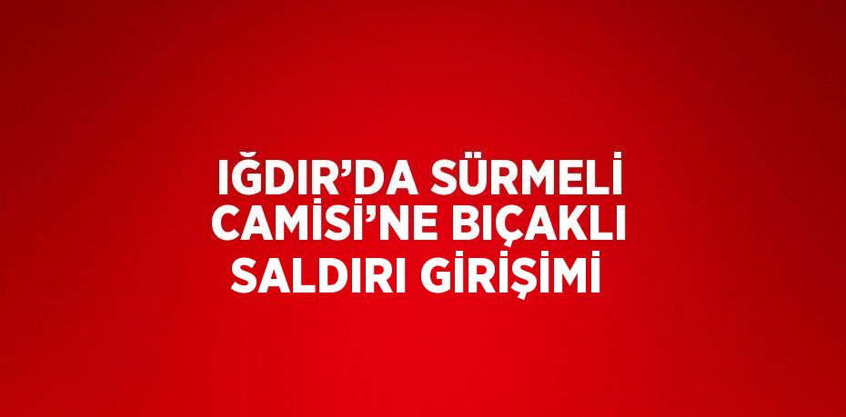 IĞDIR’DA SÜRMELİ CAMİSİ’NE BIÇAKLI SALDIRI GİRİŞİMİ