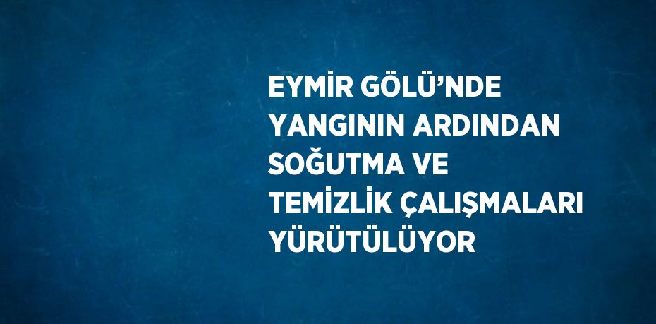 EYMİR GÖLÜ’NDE YANGININ ARDINDAN SOĞUTMA VE TEMİZLİK ÇALIŞMALARI YÜRÜTÜLÜYOR