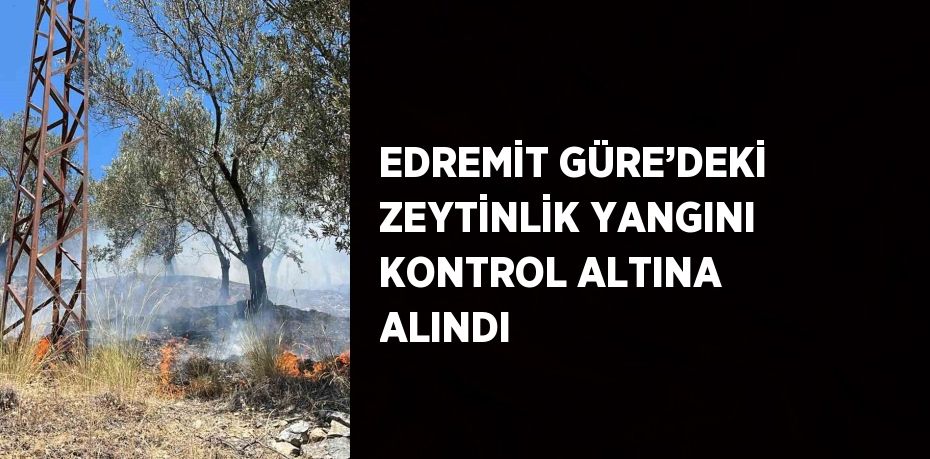 EDREMİT GÜRE’DEKİ ZEYTİNLİK YANGINI KONTROL ALTINA ALINDI