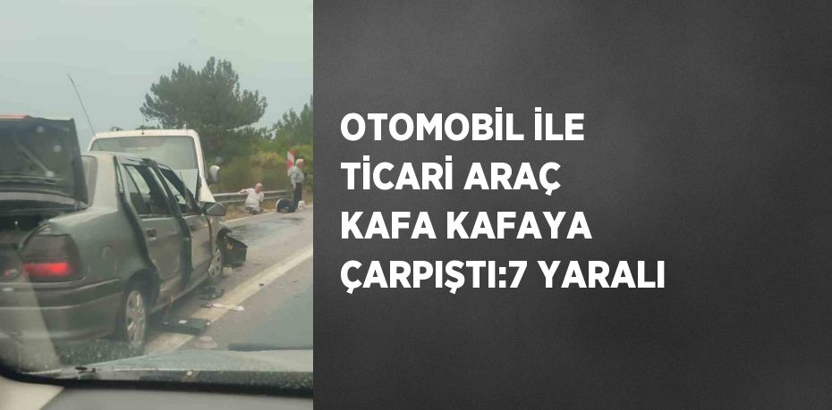 OTOMOBİL İLE TİCARİ ARAÇ KAFA KAFAYA ÇARPIŞTI:7 YARALI