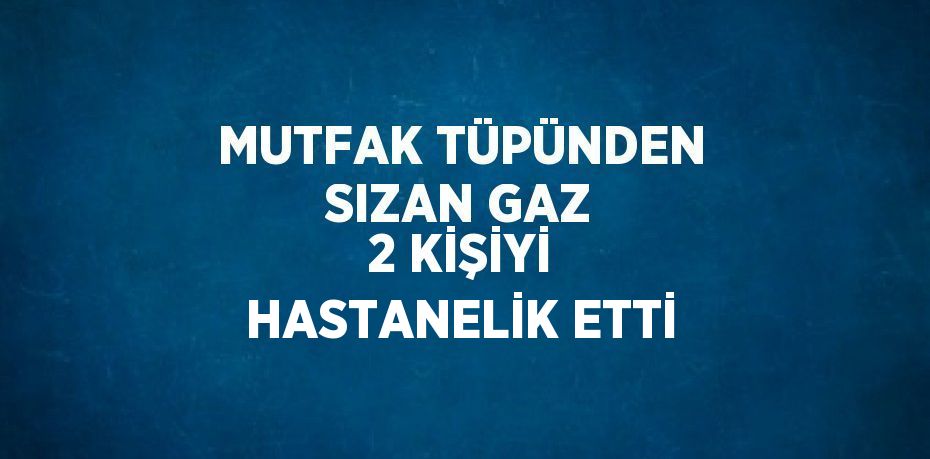 MUTFAK TÜPÜNDEN SIZAN GAZ 2 KİŞİYİ HASTANELİK ETTİ