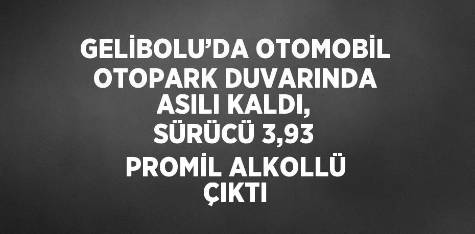 GELİBOLU’DA OTOMOBİL OTOPARK DUVARINDA ASILI KALDI, SÜRÜCÜ 3,93 PROMİL ALKOLLÜ ÇIKTI