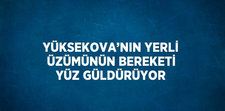 YÜKSEKOVA’NIN YERLİ ÜZÜMÜNÜN BEREKETİ YÜZ GÜLDÜRÜYOR