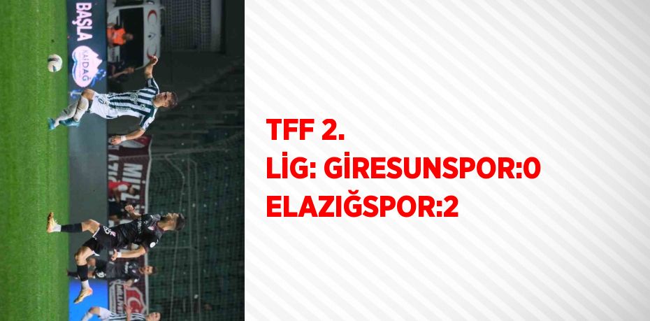 TFF 2. LİG: GİRESUNSPOR:0 ELAZIĞSPOR:2