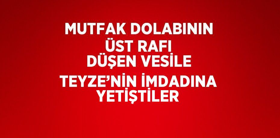 MUTFAK DOLABININ ÜST RAFI DÜŞEN VESİLE TEYZE’NİN İMDADINA YETİŞTİLER