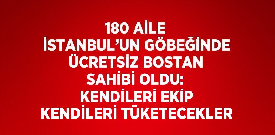 180 AİLE İSTANBUL’UN GÖBEĞİNDE ÜCRETSİZ BOSTAN SAHİBİ OLDU: KENDİLERİ EKİP KENDİLERİ TÜKETECEKLER