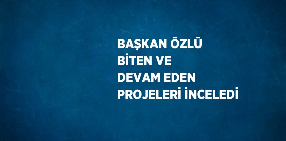 BAŞKAN ÖZLÜ BİTEN VE DEVAM EDEN PROJELERİ İNCELEDİ