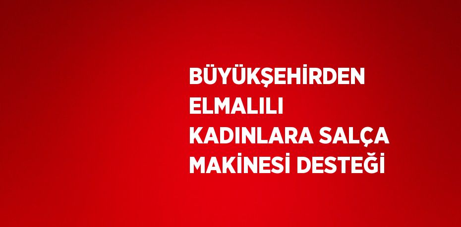 BÜYÜKŞEHİRDEN ELMALILI KADINLARA SALÇA MAKİNESİ DESTEĞİ