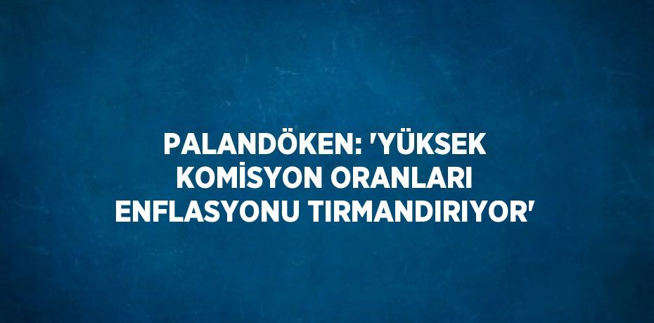 PALANDÖKEN: 'YÜKSEK KOMİSYON ORANLARI ENFLASYONU TIRMANDIRIYOR'