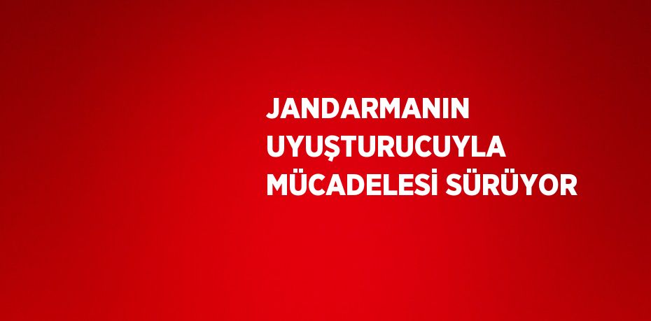 JANDARMANIN UYUŞTURUCUYLA MÜCADELESİ SÜRÜYOR