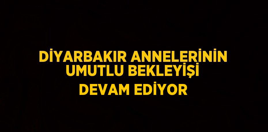 DİYARBAKIR ANNELERİNİN UMUTLU BEKLEYİŞİ DEVAM EDİYOR