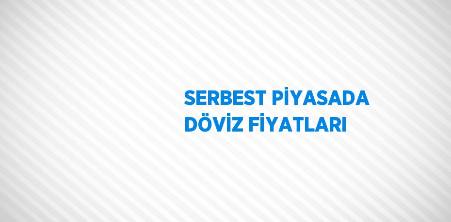 SERBEST PİYASADA DÖVİZ FİYATLARI