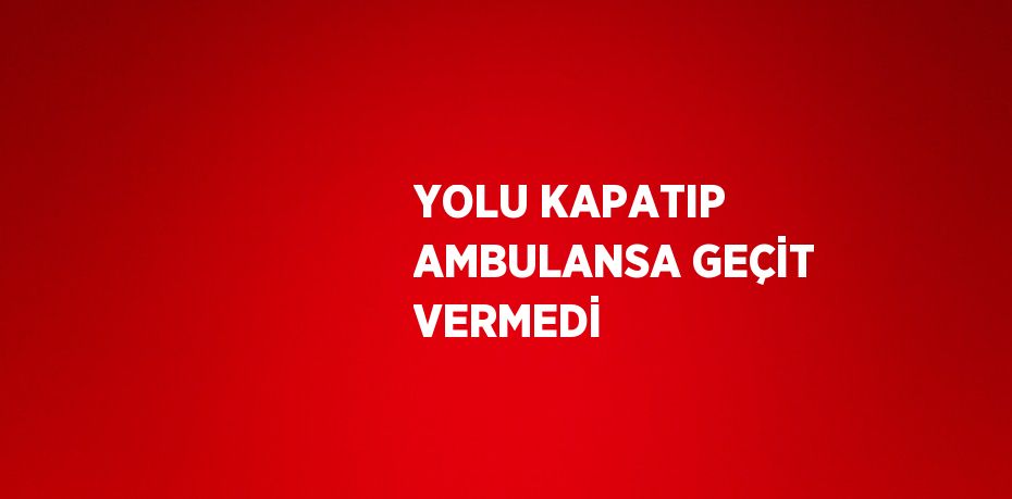 YOLU KAPATIP AMBULANSA GEÇİT VERMEDİ