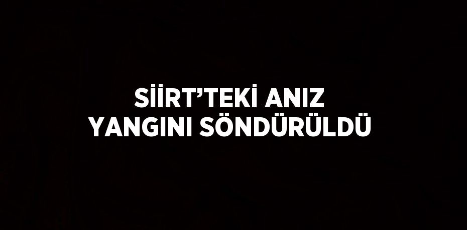 SİİRT’TEKİ ANIZ YANGINI SÖNDÜRÜLDÜ