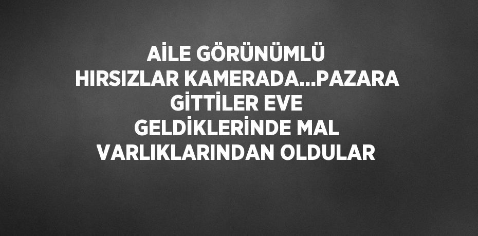 AİLE GÖRÜNÜMLÜ HIRSIZLAR KAMERADA...PAZARA GİTTİLER EVE GELDİKLERİNDE MAL VARLIKLARINDAN OLDULAR