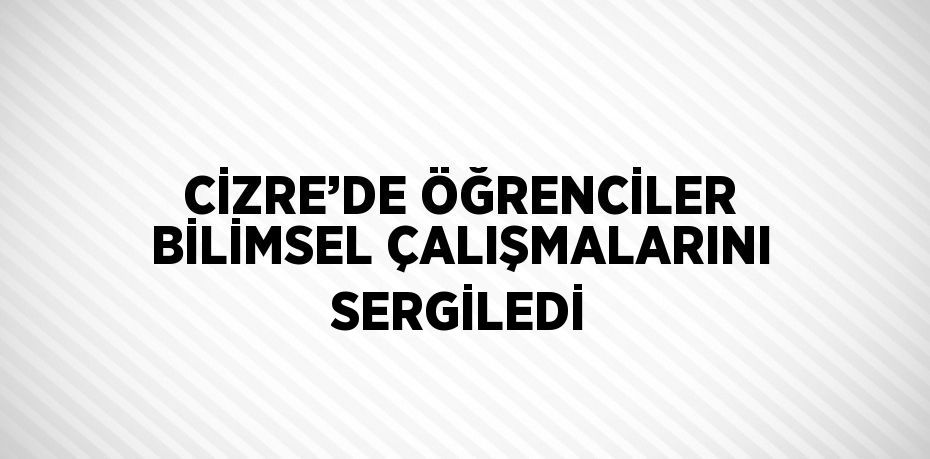 CİZRE’DE ÖĞRENCİLER BİLİMSEL ÇALIŞMALARINI SERGİLEDİ