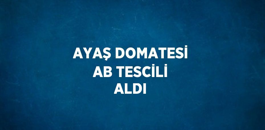 AYAŞ DOMATESİ AB TESCİLİ ALDI