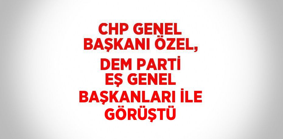 CHP GENEL BAŞKANI ÖZEL, DEM PARTİ EŞ GENEL BAŞKANLARI İLE GÖRÜŞTÜ