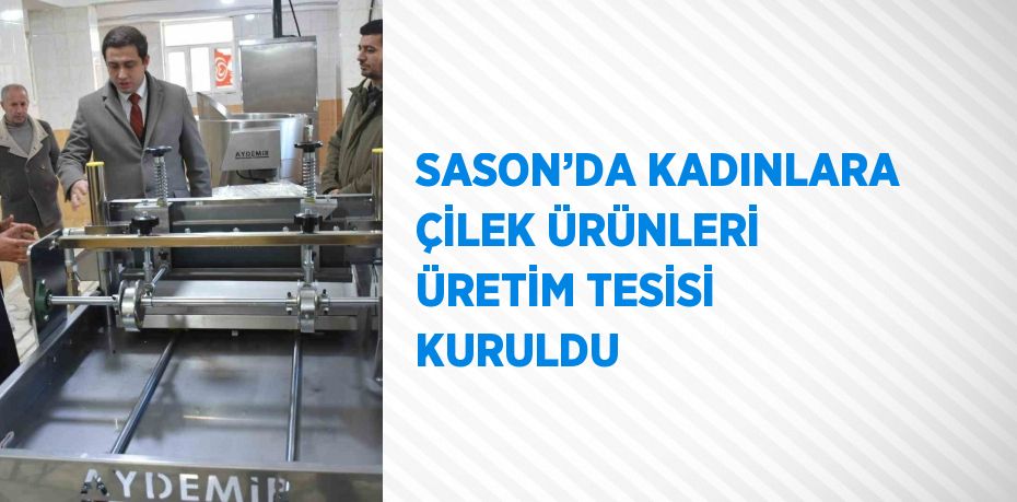 SASON’DA KADINLARA ÇİLEK ÜRÜNLERİ ÜRETİM TESİSİ KURULDU