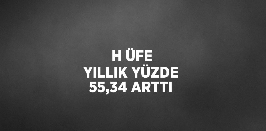 H ÜFE YILLIK YÜZDE 55,34 ARTTI