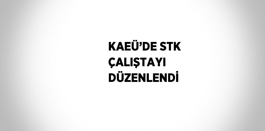 KAEÜ’DE STK ÇALIŞTAYI DÜZENLENDİ