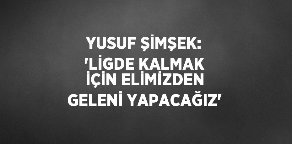 YUSUF ŞİMŞEK: 'LİGDE KALMAK İÇİN ELİMİZDEN GELENİ YAPACAĞIZ'