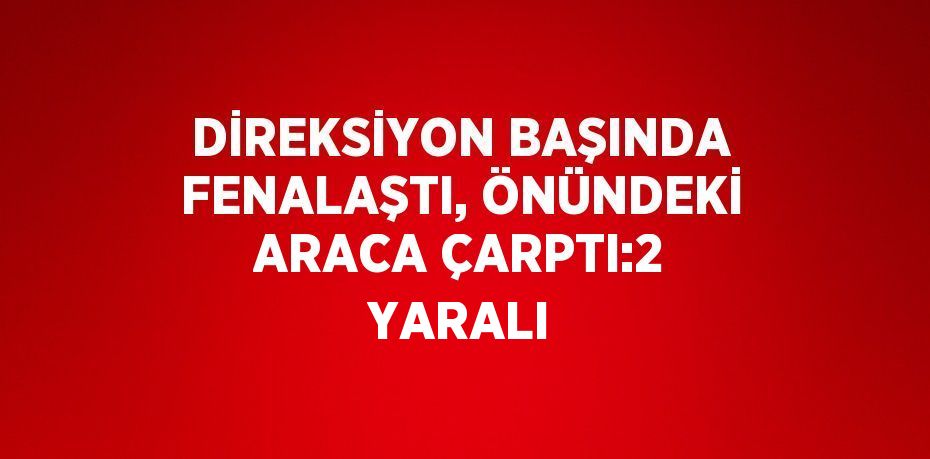 DİREKSİYON BAŞINDA FENALAŞTI, ÖNÜNDEKİ ARACA ÇARPTI:2 YARALI